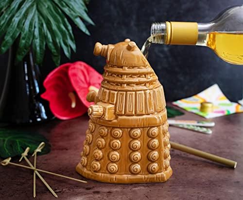 Geeki Tikis Doctor Whe Dalek Ceramic ספל | כוסות קוקטייל כוסות, כלי שתייה טרופיים למערכת כלי בר ביתי | מתנות
